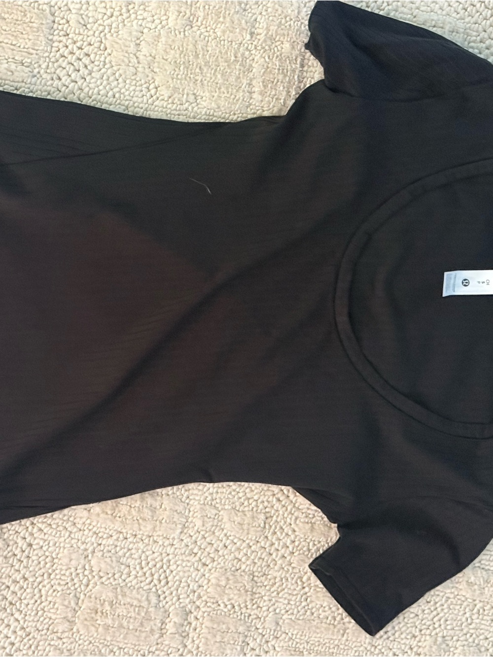 lululemon athletica Black Scoop Neck Short Sleeve Top